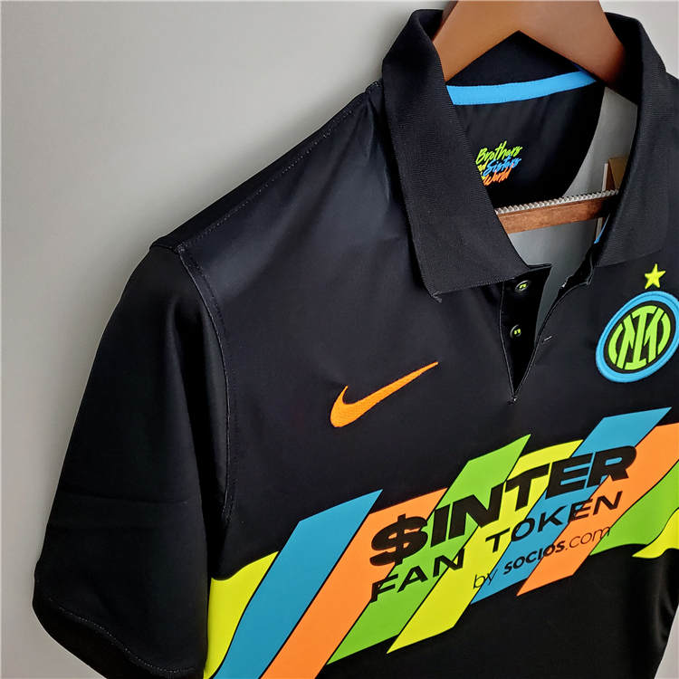 Inter Milan 21-22 Third Black Soccer Jersey Football Shirt - Click Image to Close